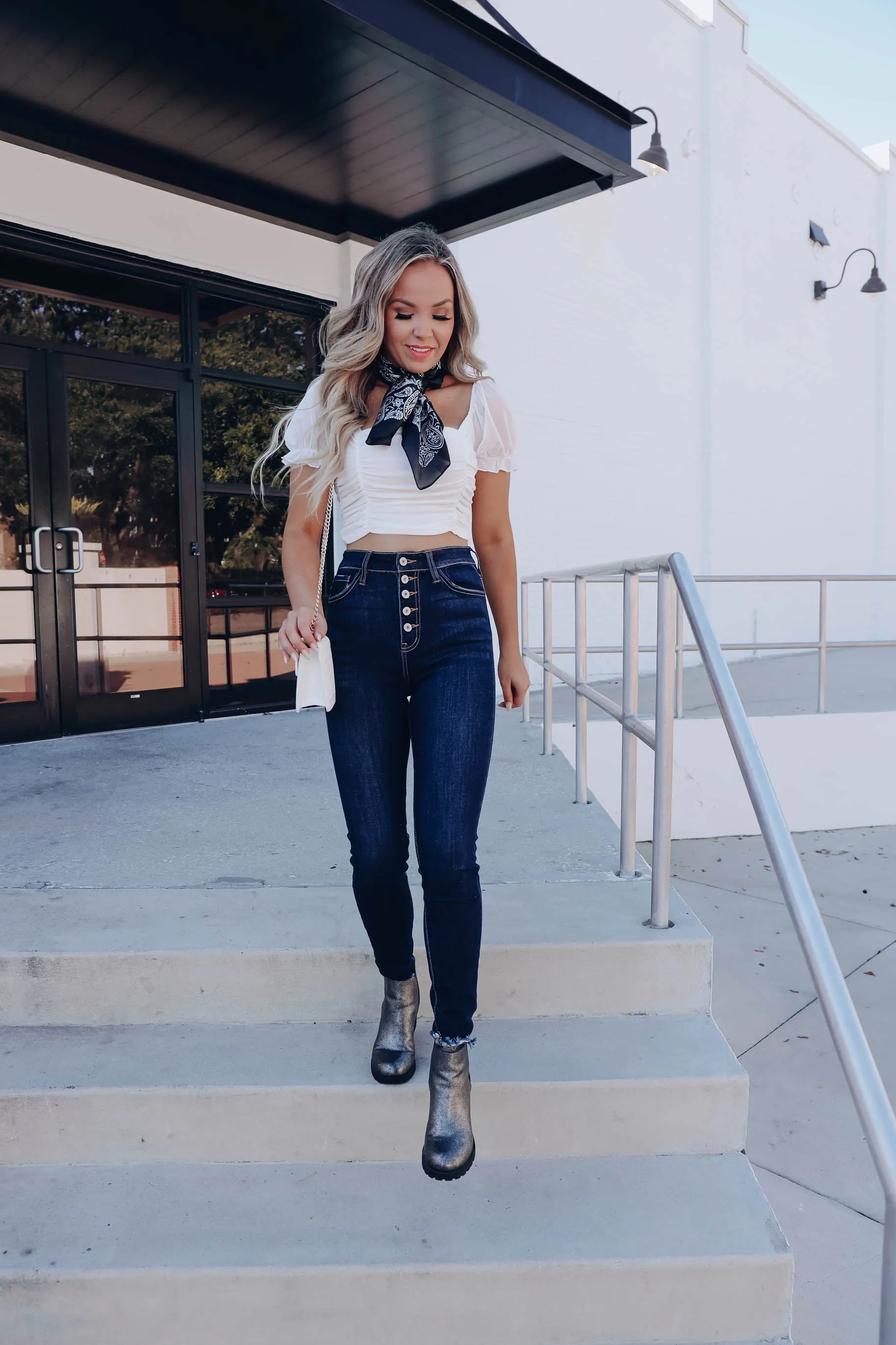 Rosy White Ruched Crop Top