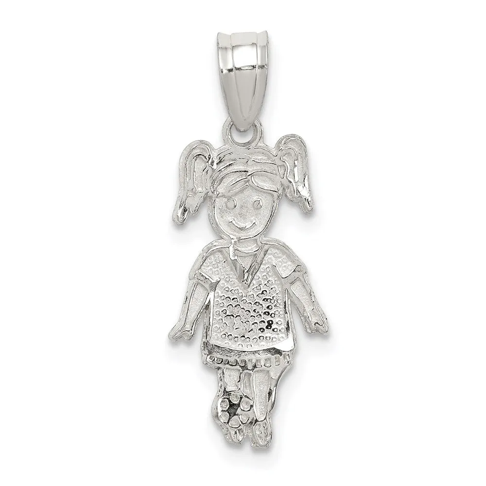 Sterling Silver Sports Girl Charm